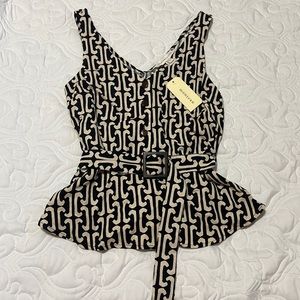 Brand New with Tags! Monteau Sleeveless Belted Top. Size S